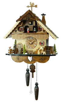 風見鶏の山小屋鳩時計 木こりのお仕事 鳩時計 宝石販売 時計修理 Session